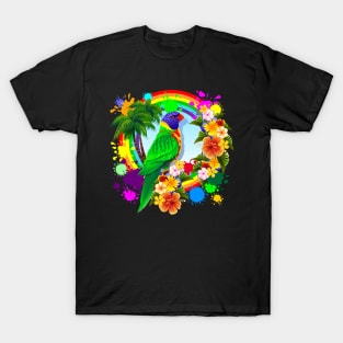 Rainbow Lorikeet Parrot Art T-Shirt